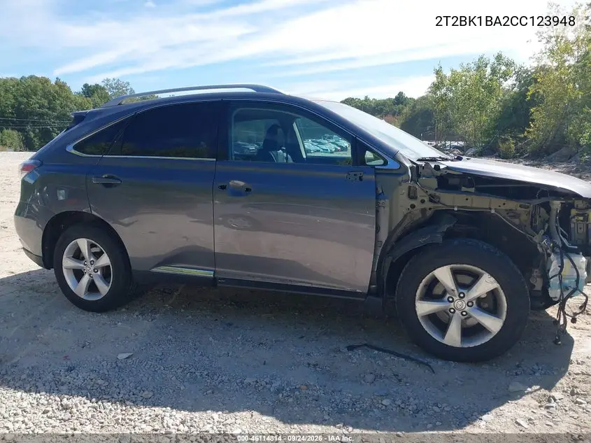 2012 LEXUS RX VIN 2T2BK1BA2CC123948 — фото 14