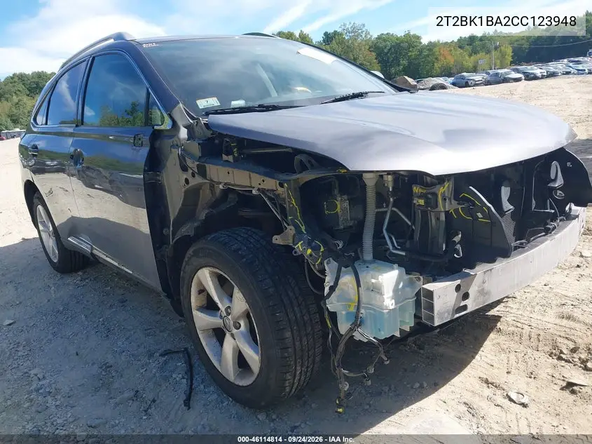 2012 LEXUS RX VIN 2T2BK1BA2CC123948 — фото 6