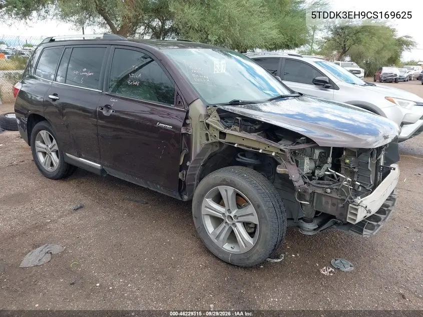 TOYOTA HIGHLANDER 2012, VIN 5TDDK3EH9CS169625