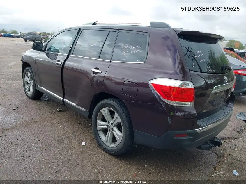 2012 TOYOTA HIGHLANDER VIN 5TDDK3EH9CS169625 — фото 3