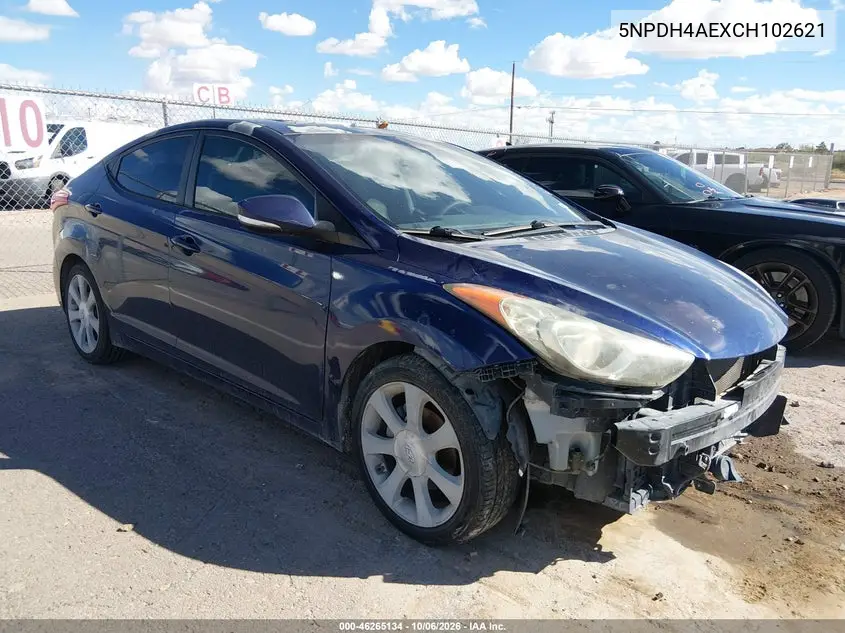 HYUNDAI ELANTRA 2012, VIN 5NPDH4AEXCH102621