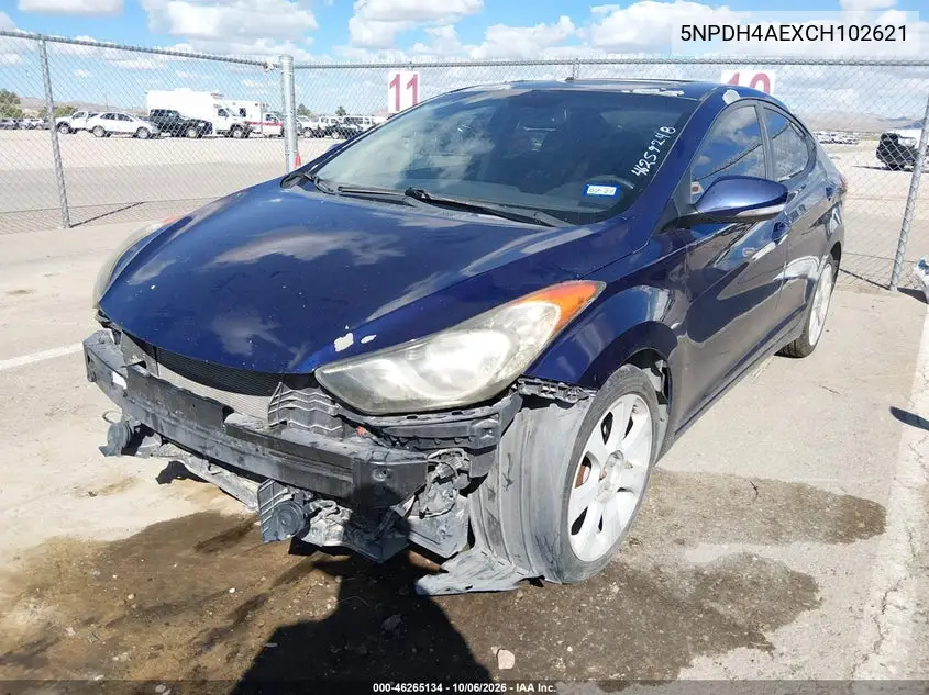 2012 HYUNDAI ELANTRA VIN 5NPDH4AEXCH102621 — фото 2