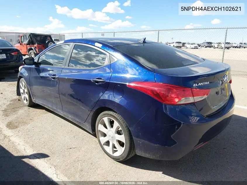 2012 HYUNDAI ELANTRA VIN 5NPDH4AEXCH102621 — фото 3