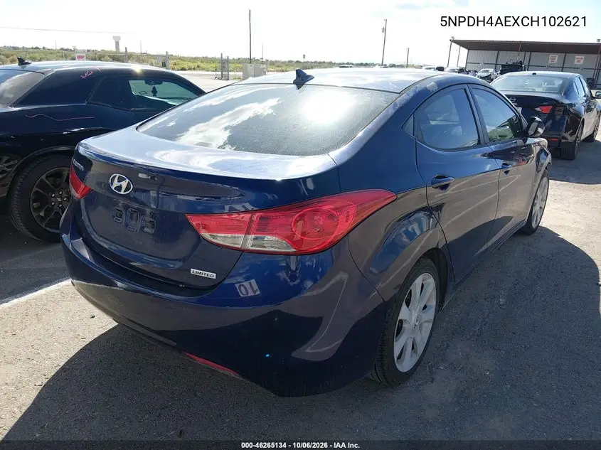 2012 HYUNDAI ELANTRA VIN 5NPDH4AEXCH102621 — фото 4