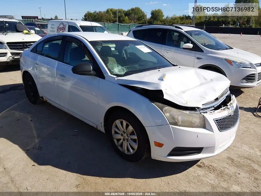 CHEVROLET CRUZE 2012, VIN 1G1PD5SH8C7136982