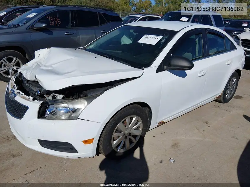 2012 CHEVROLET CRUZE VIN 1G1PD5SH8C7136982 — фото 2
