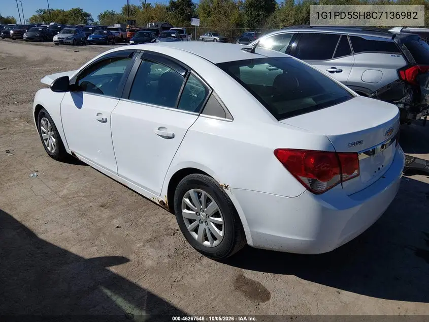 2012 CHEVROLET CRUZE VIN 1G1PD5SH8C7136982 — фото 3