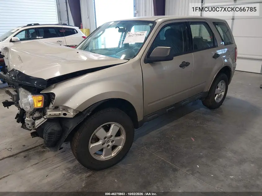 2012 FORD ESCAPE VIN 1FMCU0C7XCKC66785 — фото 2