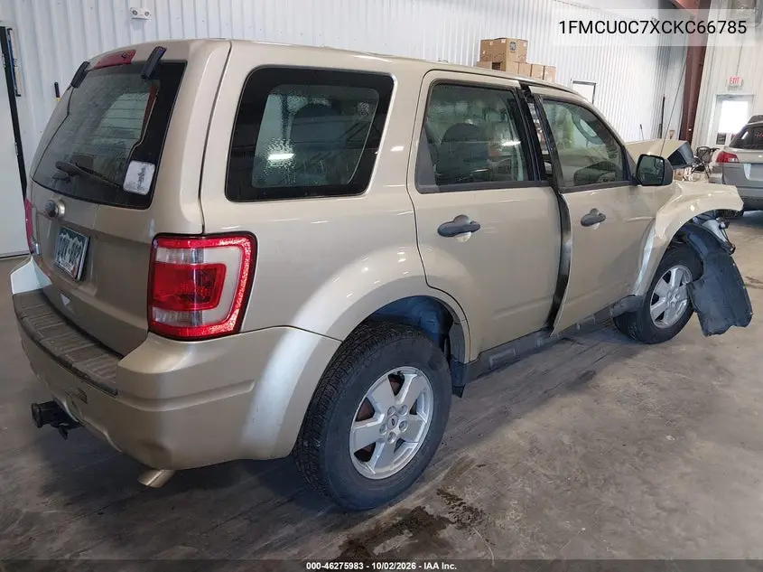 2012 FORD ESCAPE VIN 1FMCU0C7XCKC66785 — фото 4