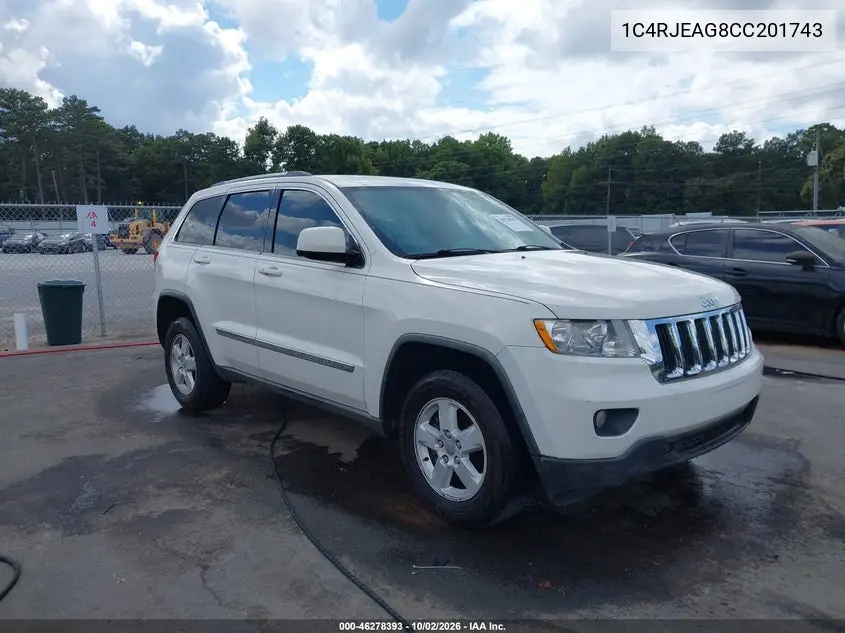 JEEP GRAND CHEROKEE 2012, VIN 1C4RJEAG8CC201743