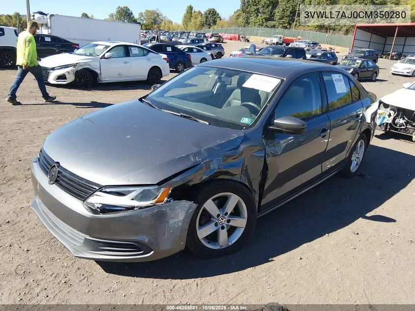 2012 VOLKSWAGEN JETTA VIN 3VWLL7AJ0CM350280 — фото 2