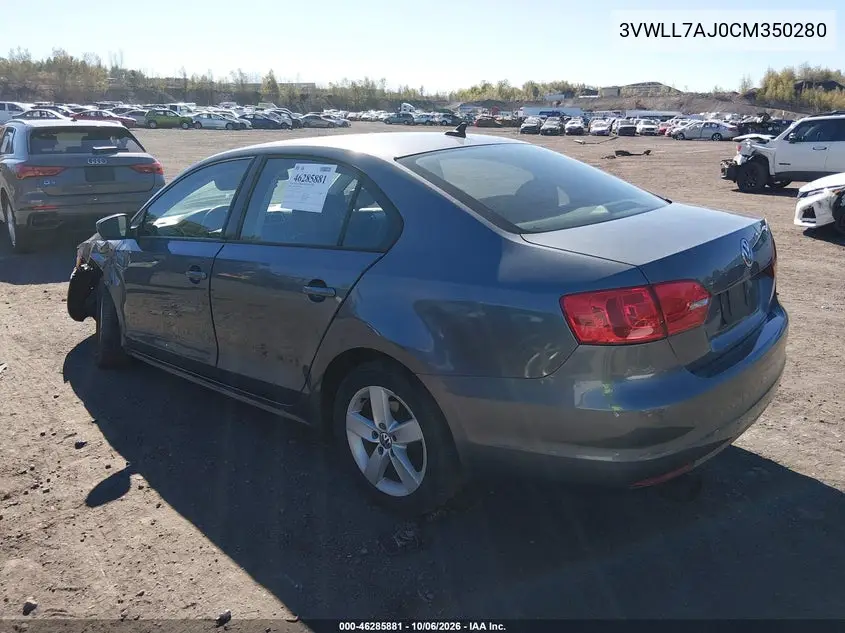 2012 VOLKSWAGEN JETTA VIN 3VWLL7AJ0CM350280 — фото 3