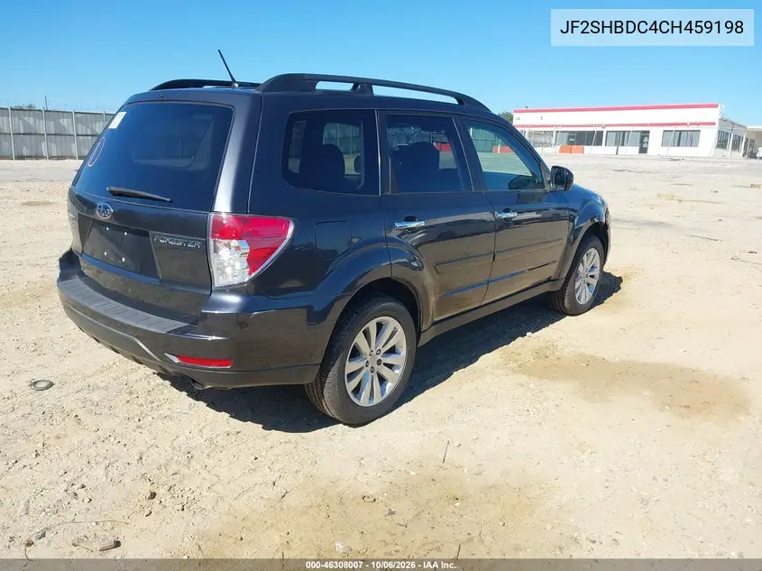 2012 SUBARU FORESTER VIN JF2SHBDC4CH459198 — фото 4