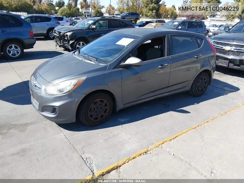 2012 HYUNDAI ACCENT VIN KMHCT5AE1CU046229 — фото 2