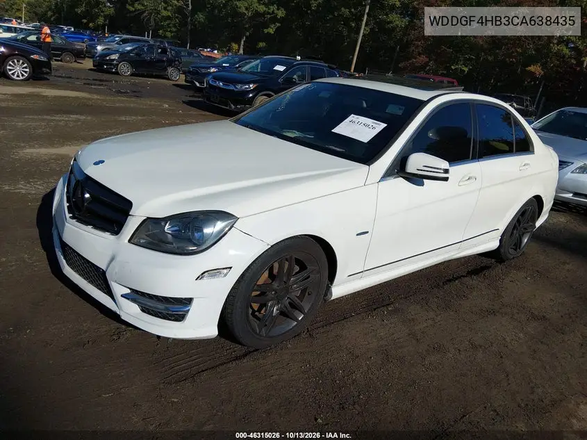 2012 MERCEDES C-KLASSE VIN WDDGF4HB3CA638435 — фото 2
