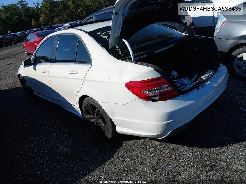 2012 MERCEDES C-KLASSE VIN WDDGF4HB3CA638435 — фото 3