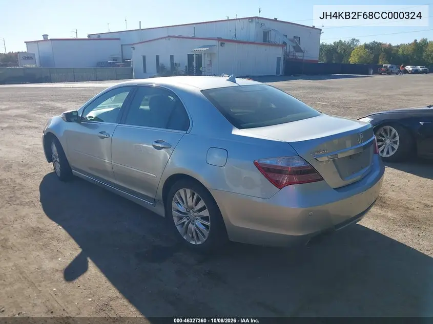 2012 ACURA RL VIN JH4KB2F68CC000324 — фото 3