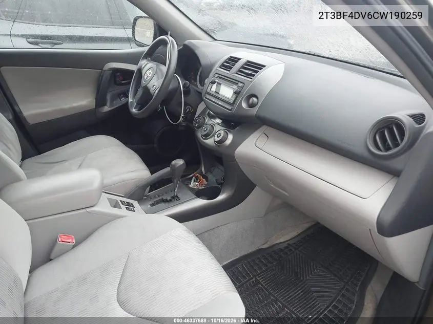 2012 TOYOTA RAV 4 VIN 2T3BF4DV6CW190259 — фото 5