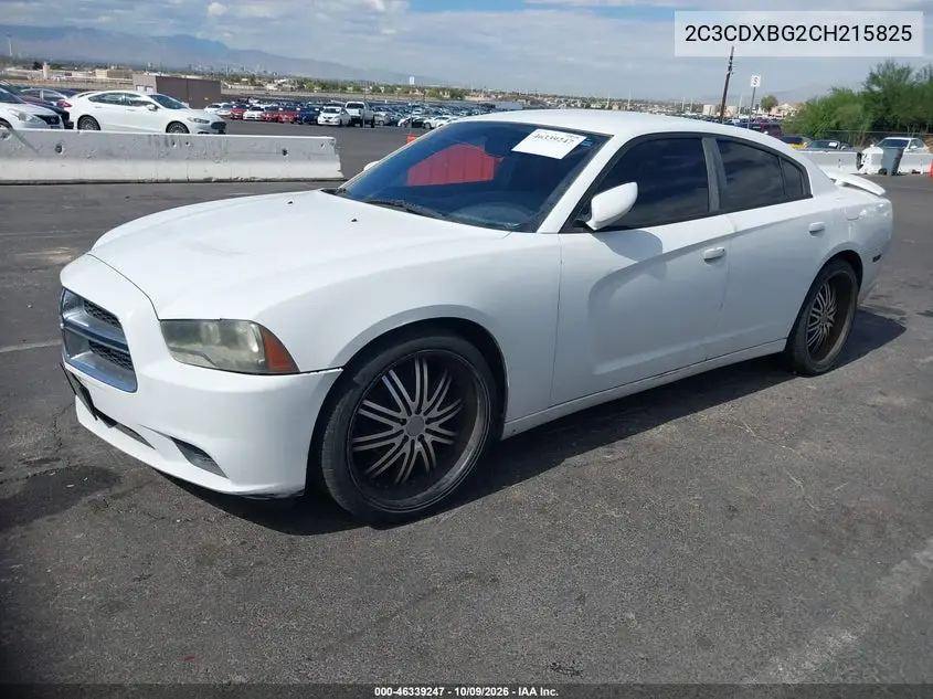 2012 DODGE CHARGER VIN 2C3CDXBG2CH215825 — фото 2