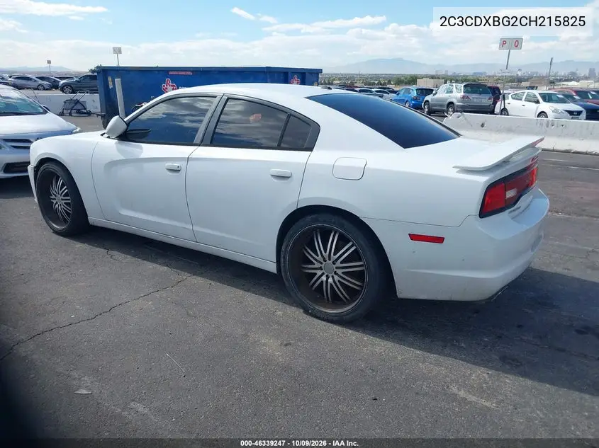 2012 DODGE CHARGER VIN 2C3CDXBG2CH215825 — фото 3