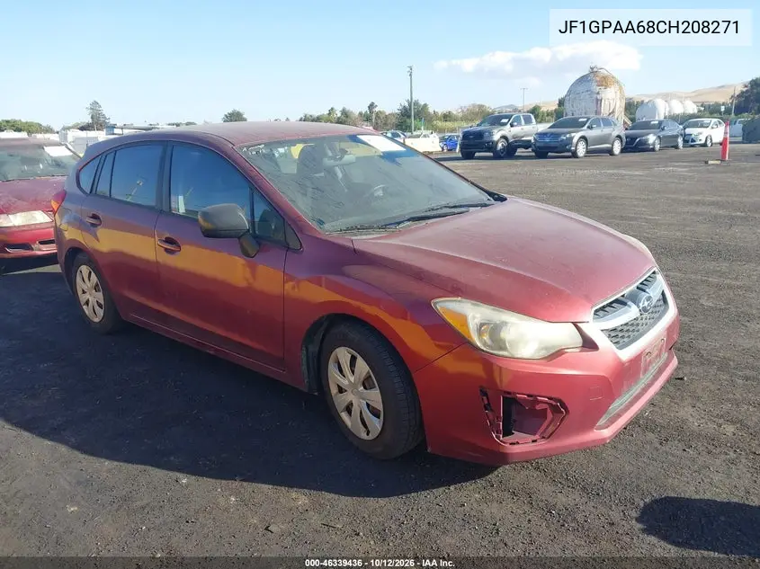 SUBARU IMPREZA 2012, VIN JF1GPAA68CH208271