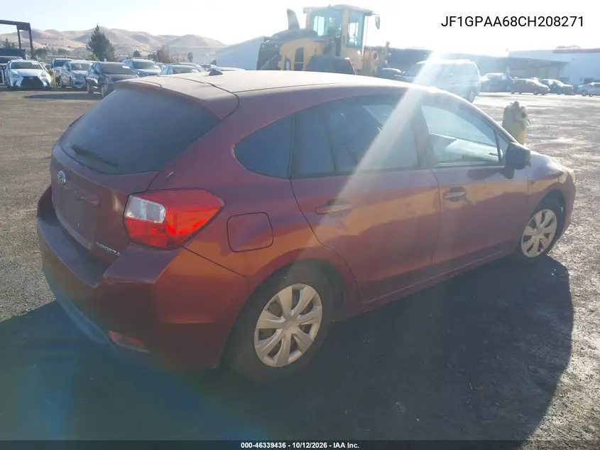 2012 SUBARU IMPREZA VIN JF1GPAA68CH208271 — фото 4