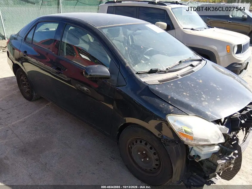 TOYOTA YARIS 2012, VIN JTDBT4K36CL027544
