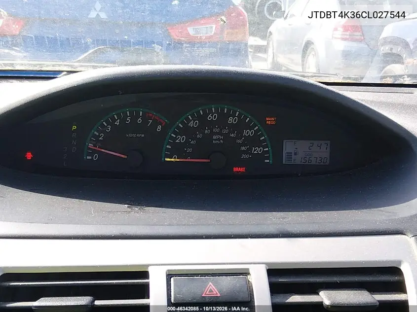2012 TOYOTA YARIS VIN JTDBT4K36CL027544 — фото 7