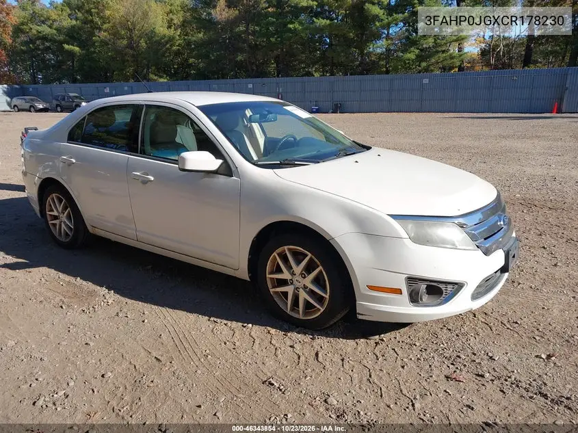 FORD FUSION 2012, VIN 3FAHP0JGXCR178230