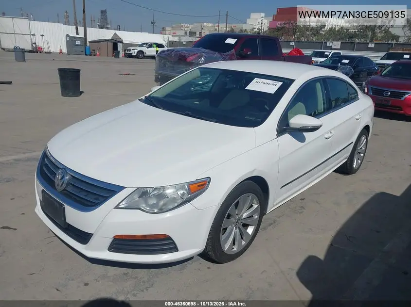 2012 VOLKSWAGEN PASSAT CC VIN WVWMP7AN3CE509135 — фото 2