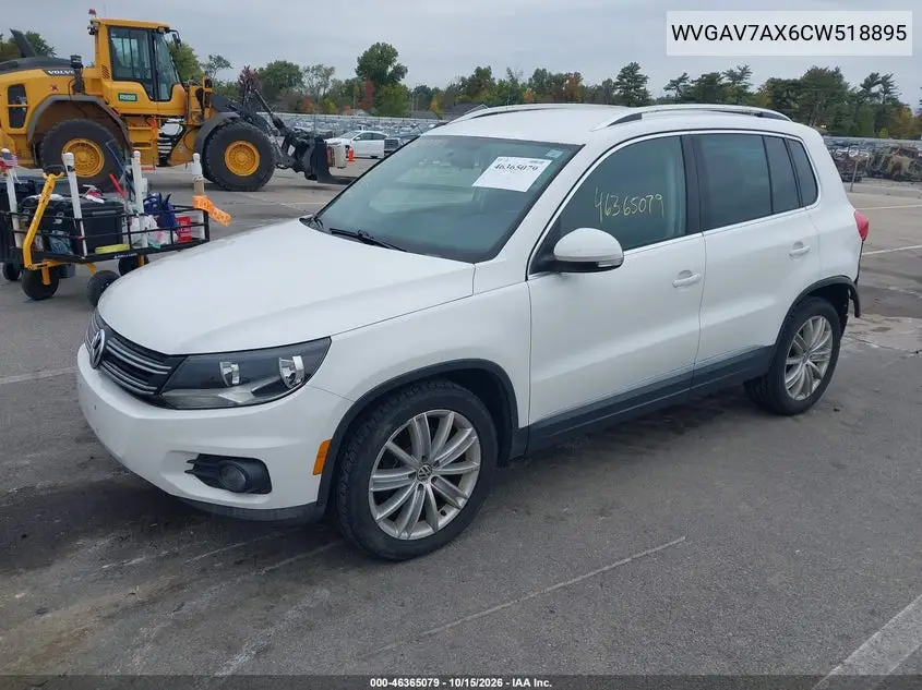 2012 VOLKSWAGEN TIGUAN VIN WVGAV7AX6CW518895 — фото 2