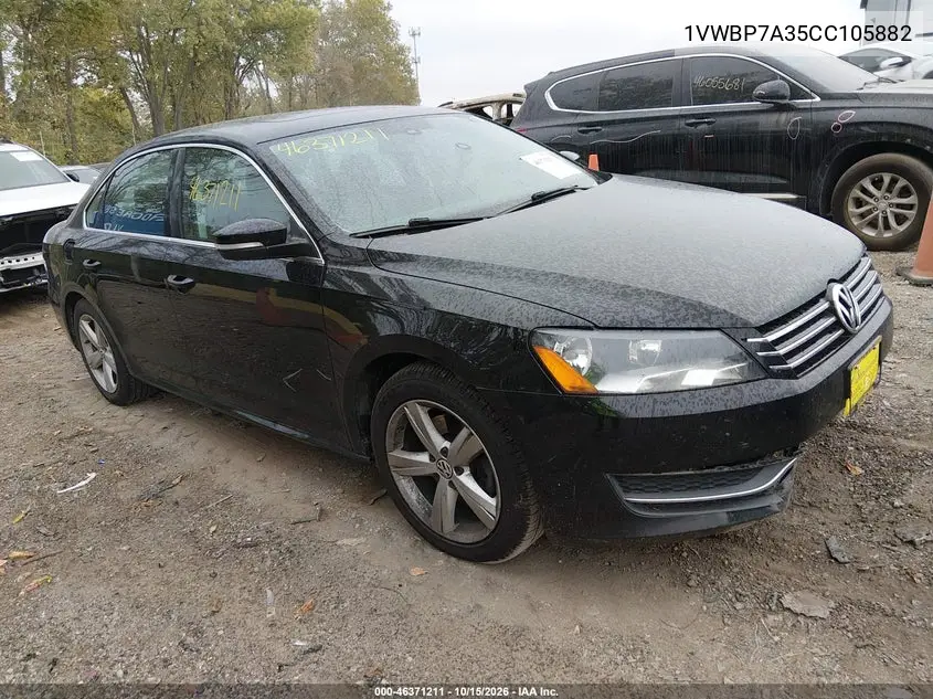 VOLKSWAGEN PASSAT 2012, VIN 1VWBP7A35CC105882