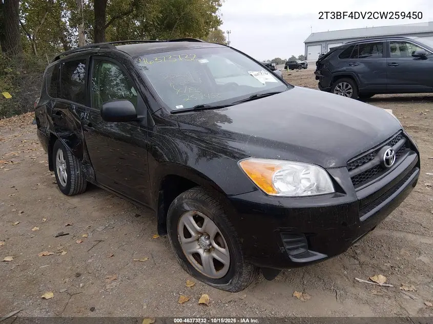 TOYOTA RAV 4 2012, VIN 2T3BF4DV2CW259450