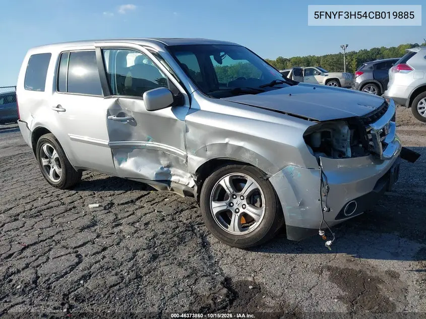 HONDA PILOT 2012, VIN 5FNYF3H54CB019885