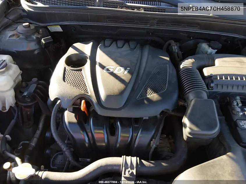 2012 HYUNDAI SONATA VIN 5NPEB4AC7CH458870 — фото 10