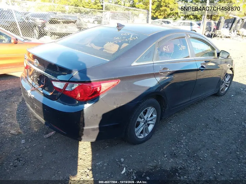 2012 HYUNDAI SONATA VIN 5NPEB4AC7CH458870 — фото 4