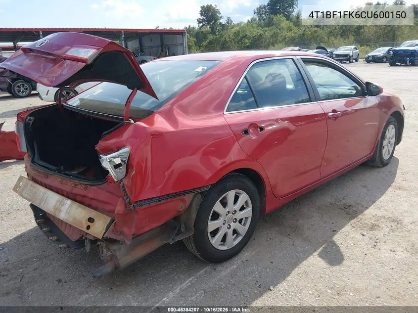 2012 TOYOTA CAMRY VIN 4T1BF1FK6CU600150 — фото 4