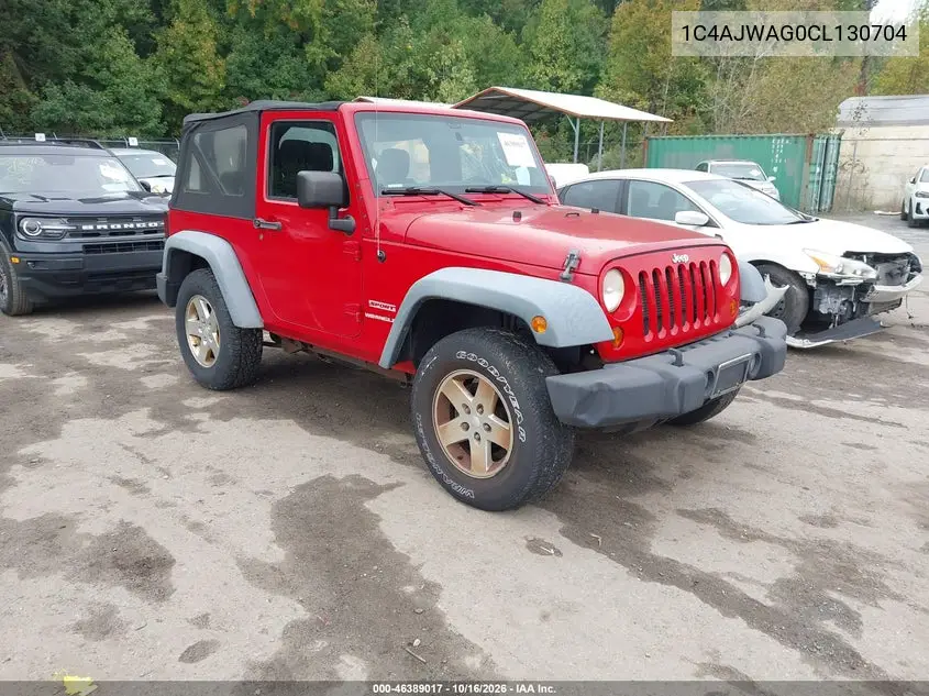JEEP WRANGLER 2012, VIN 1C4AJWAG0CL130704