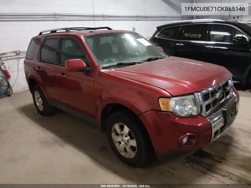 FORD ESCAPE 2012, VIN 1FMCU0E71CKB65146