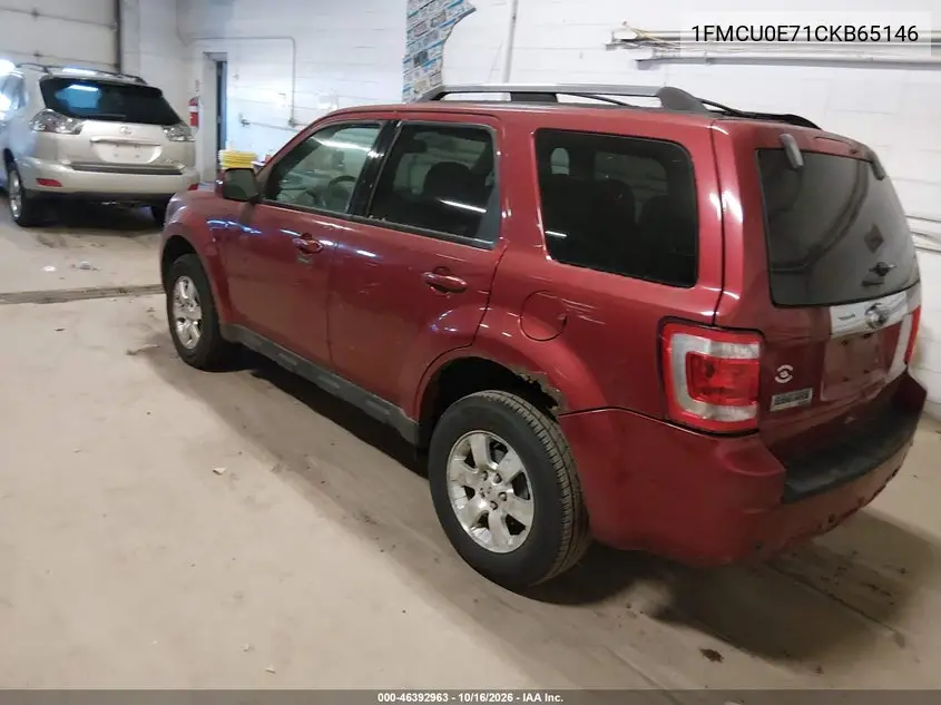 2012 FORD ESCAPE VIN 1FMCU0E71CKB65146 — фото 3