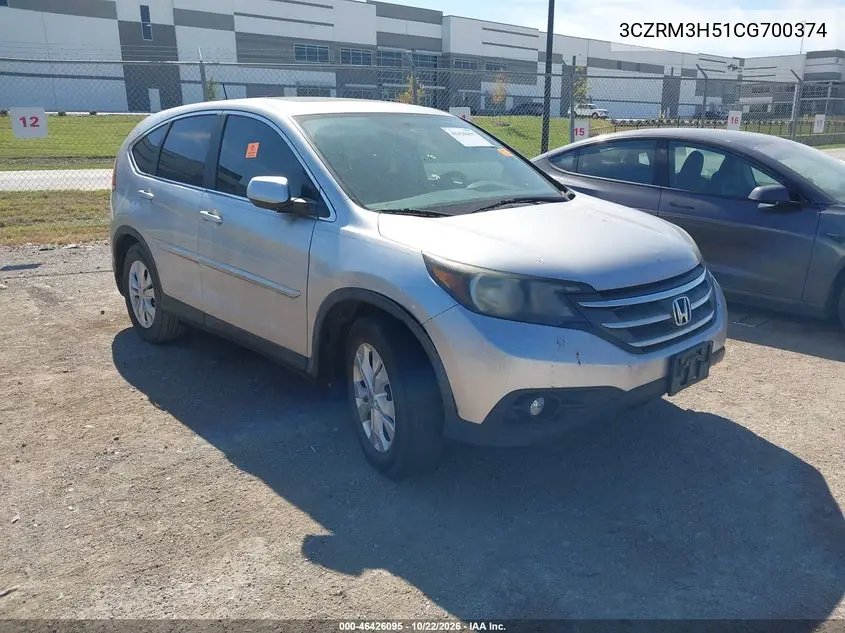 HONDA CR-V 2012, VIN 3CZRM3H51CG700374