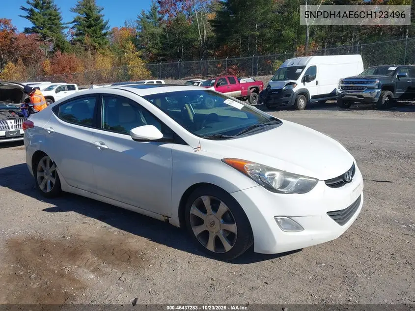 HYUNDAI ELANTRA 2012, VIN 5NPDH4AE6CH123496