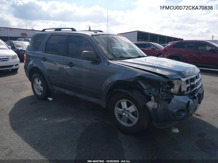 FORD ESCAPE 2012, VIN 1FMCU0D72CKA70838