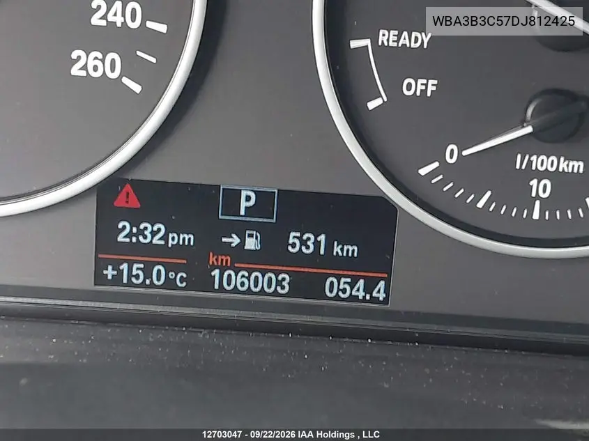 2013 BMW 3ER VIN WBA3B3C57DJ812425 — фото 14