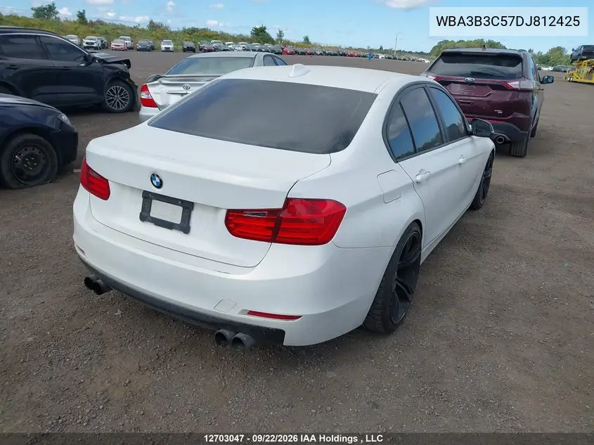 2013 BMW 3ER VIN WBA3B3C57DJ812425 — фото 4