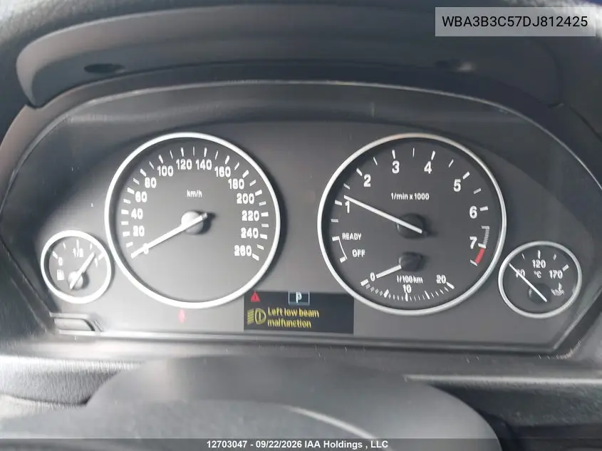 2013 BMW 3ER VIN WBA3B3C57DJ812425 — фото 7