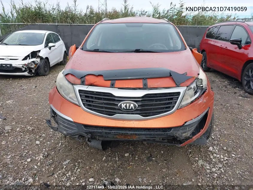 2013 KIA SPORTAGE VIN KNDPBCA21D7419059 — фото 13