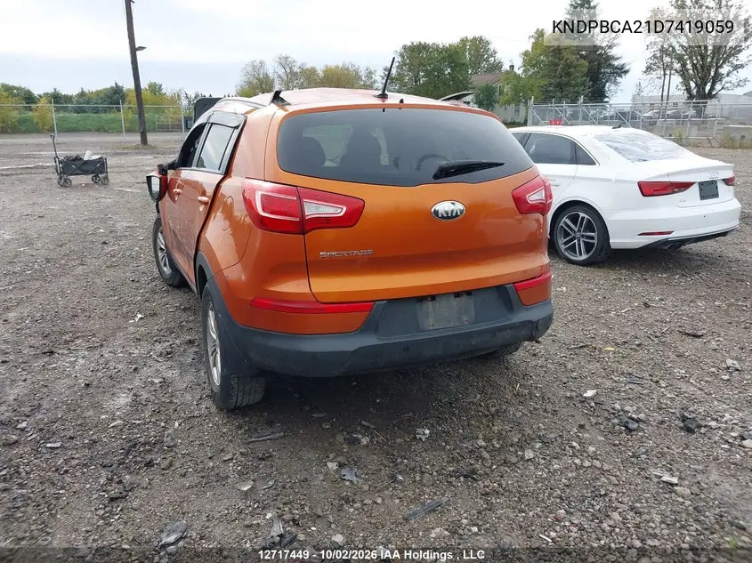 2013 KIA SPORTAGE VIN KNDPBCA21D7419059 — фото 3