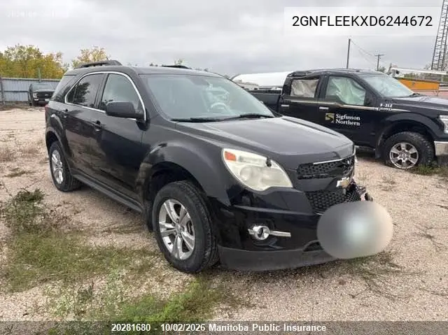CHEVROLET EQUINOX 2013, VIN 2GNFLEEKXD6244672