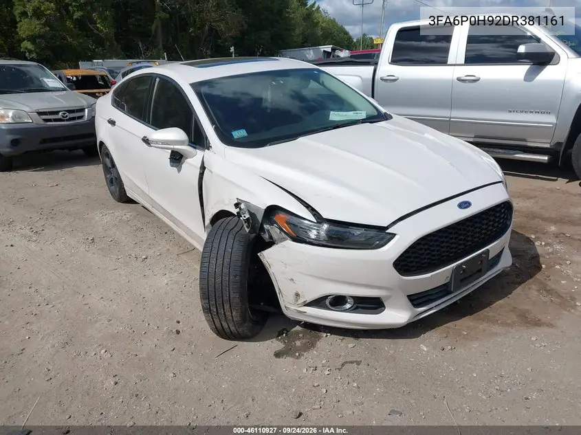 FORD FUSION 2013, VIN 3FA6P0H92DR381161